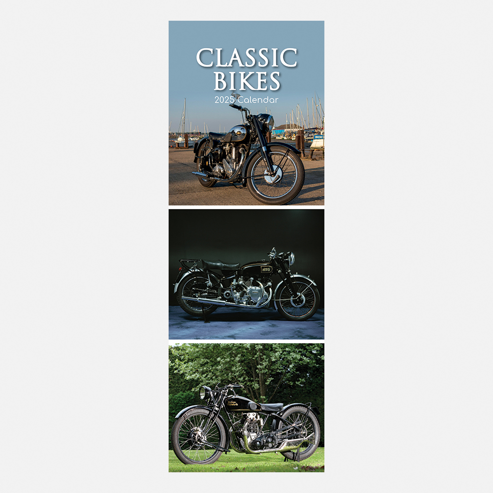 2025 Slimline Calendar Classic Bikes Wholesale Stationery