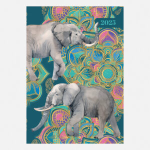 2025 A5 Padded Diary - Elephant Elegance