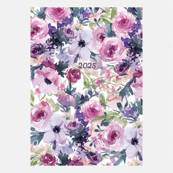 2025 A5 Padded Diary - Lilac Blush