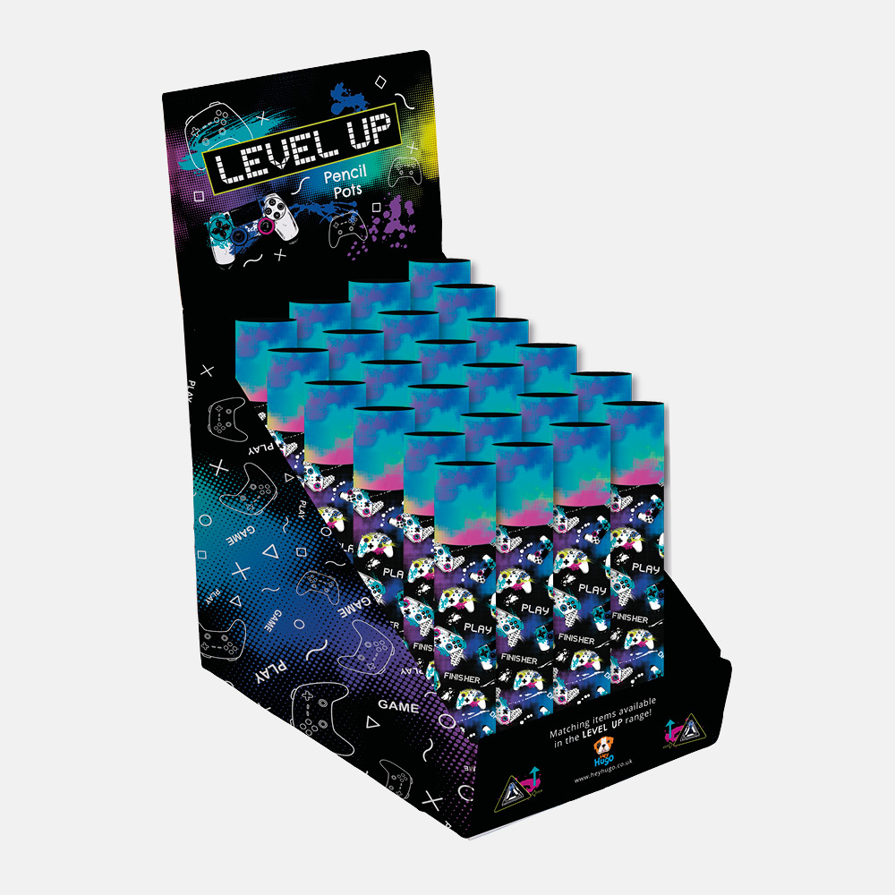 Pencil Pot Prefilled Counter Display (24) Level Up Wholesale