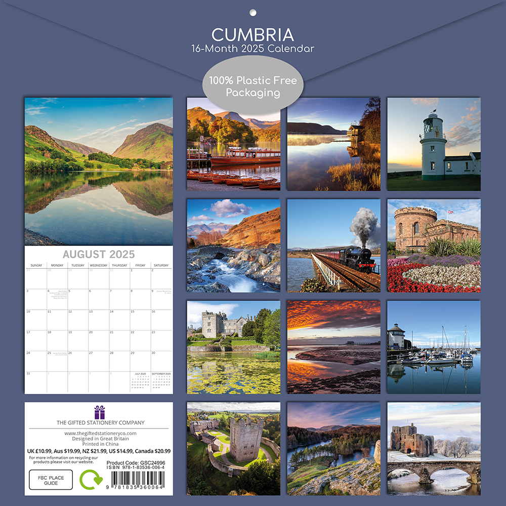 2025 Square Wall Calendar Cumbria Wholesale Stationery