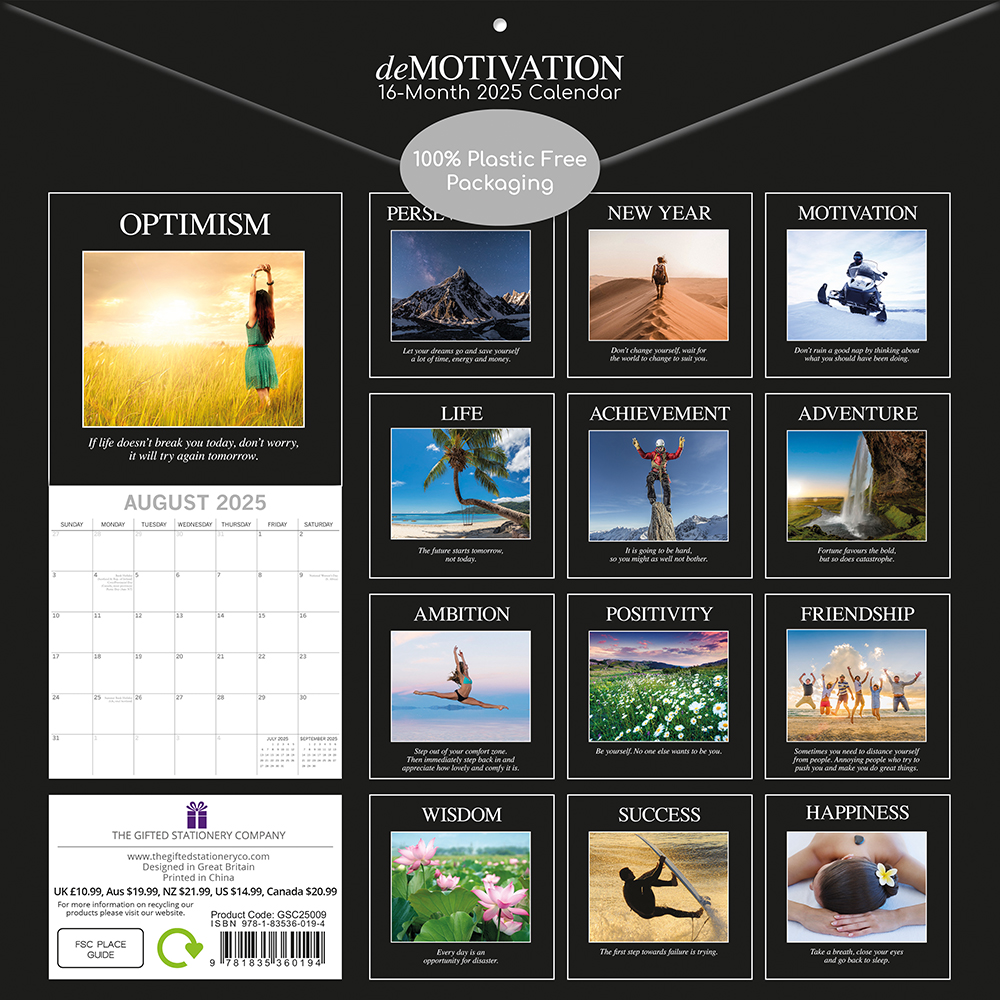 2025 Square Wall Calendar Demotivation Wholesale Stationery