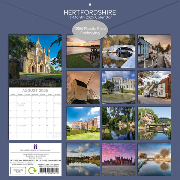 2025 Square Wall Calendar Hertfordshire Wholesale Stationery