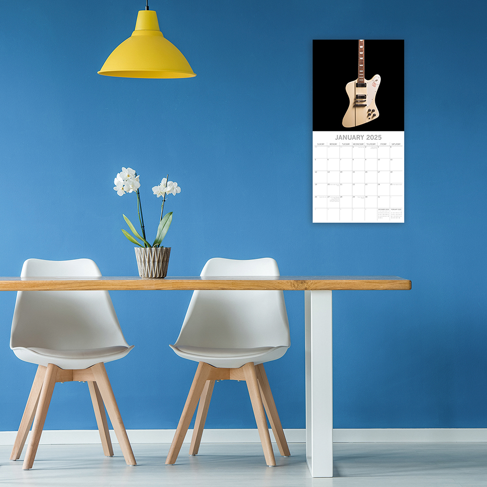 2025 Square Wall Calendar Iconic Guitars Wholesale Stationery