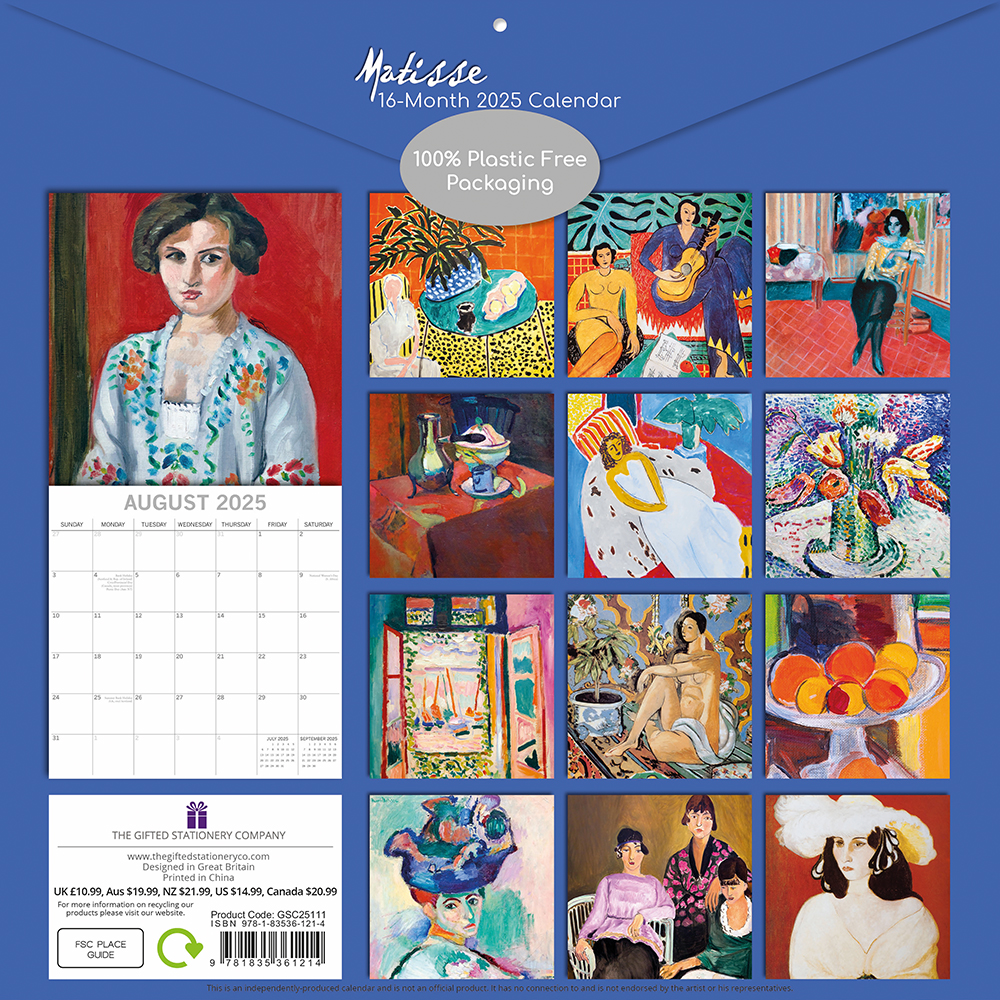 2025 Square Wall Calendar Matisse Wholesale Stationery