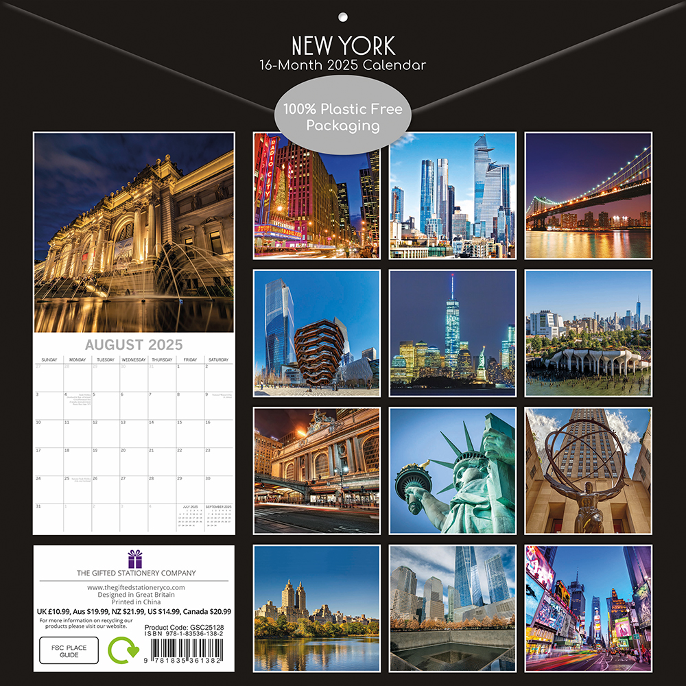 2025 Square Wall Calendar New York Wholesale Stationery