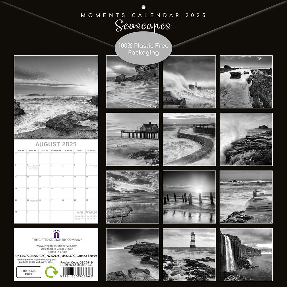 2025 Square Wall Calendar Seascapes Wholesale Stationery