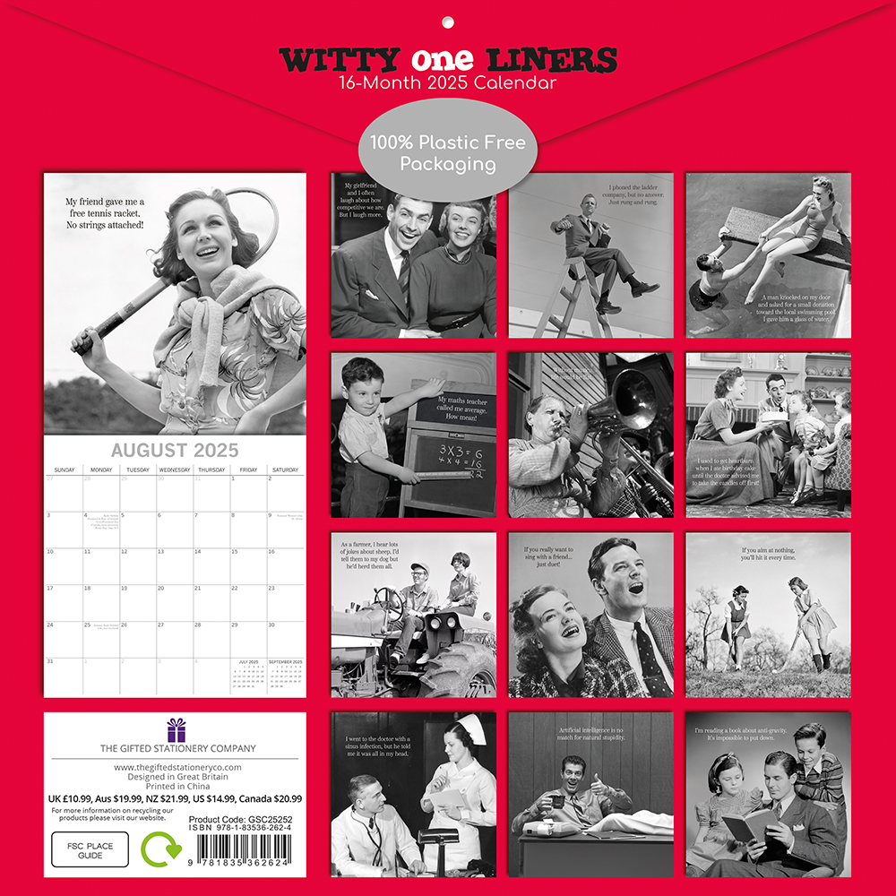 2025 Square Wall Calendar - Witty One Liners | Wholesale Stationery