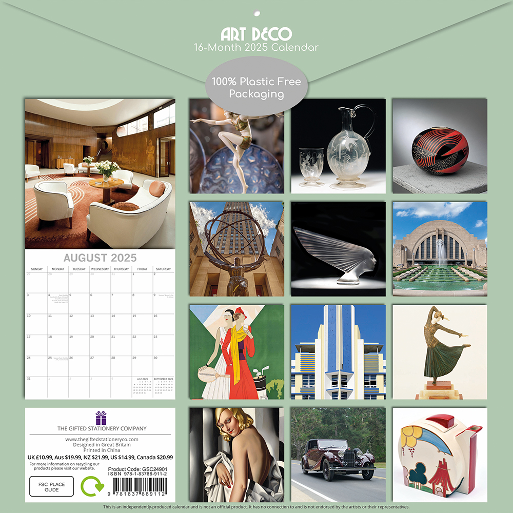 2025 Square Wall Calendar Art Deco Wholesale Stationery