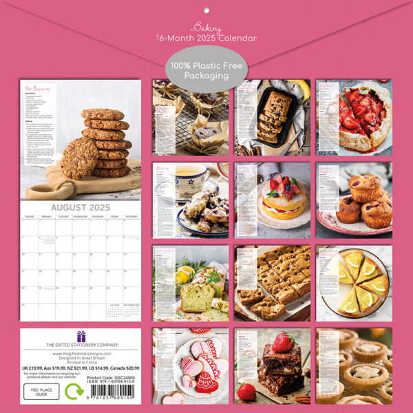2025 Square Wall Calendar Baking Wholesale Stationery