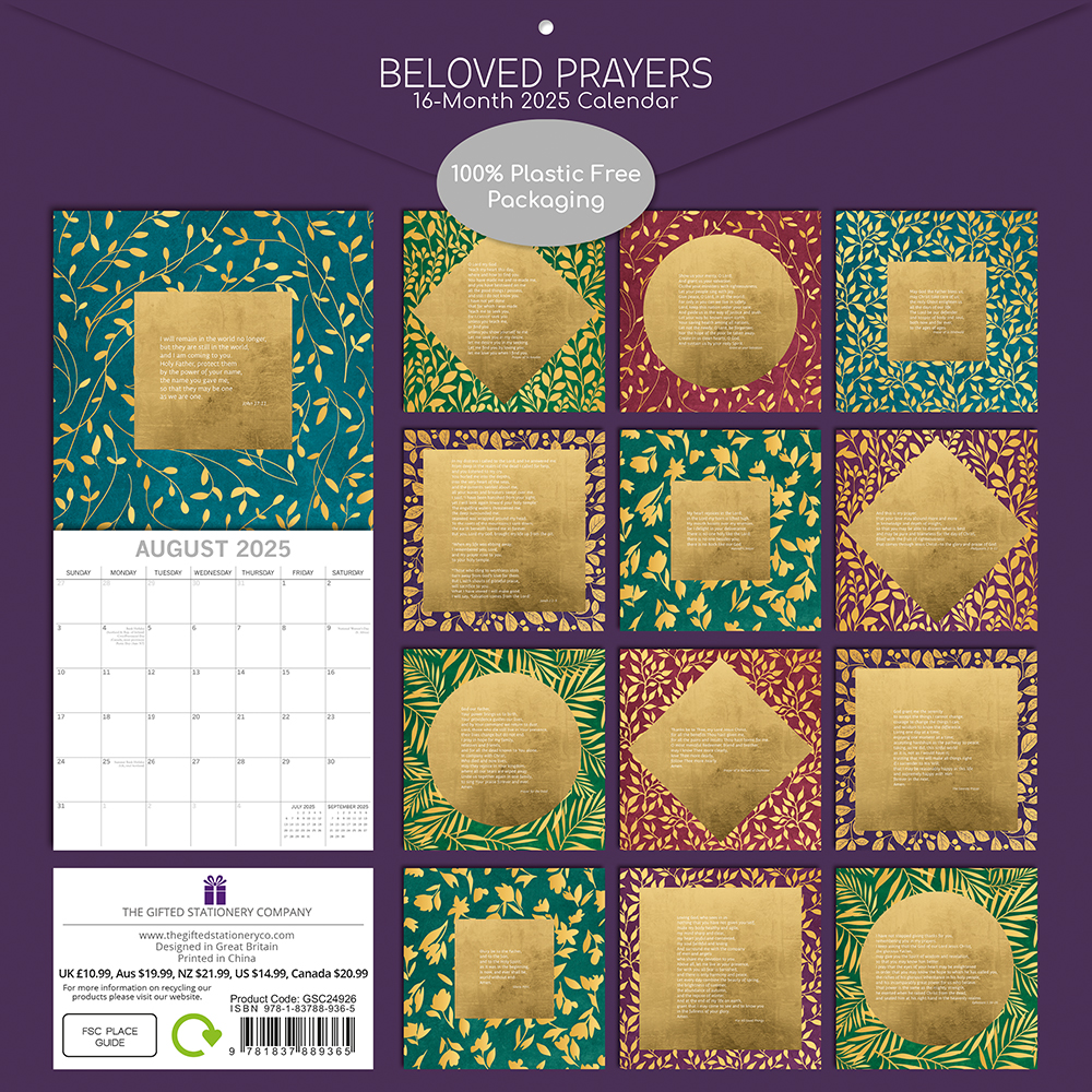 2025 Square Wall Calendar Beloved Prayers Wholesale Stationery