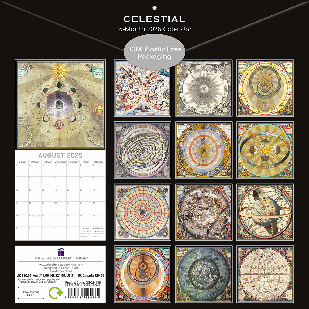 2025 Square Wall Calendar Celestial Wholesale Stationery