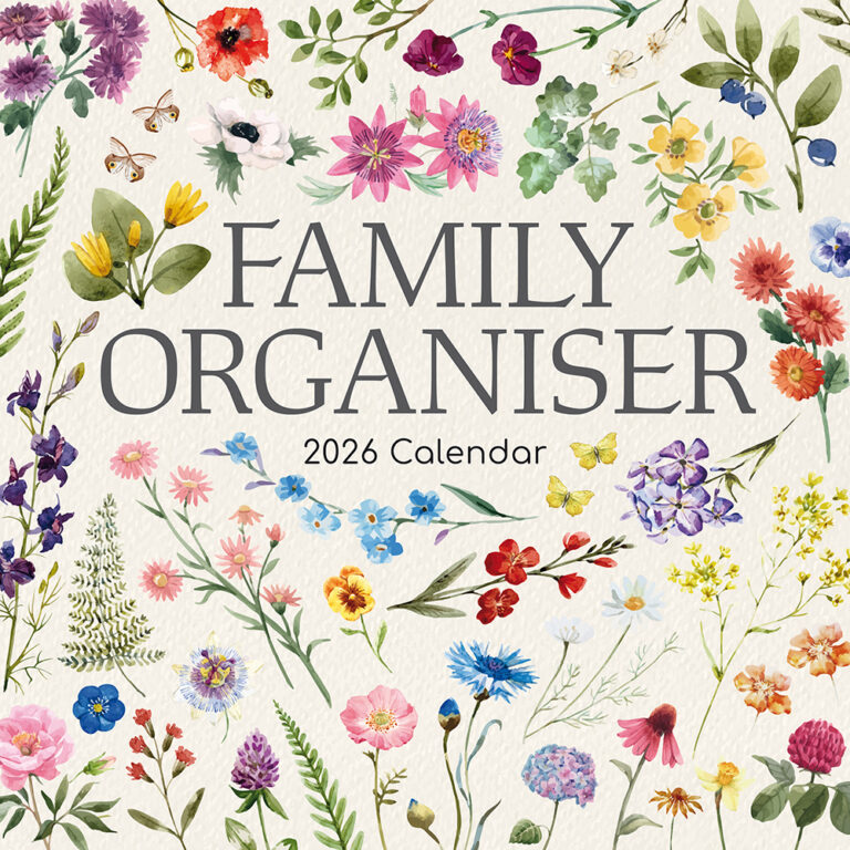 2026 Square Wall Calendar Floral Family Organiser Wholesale Stationery