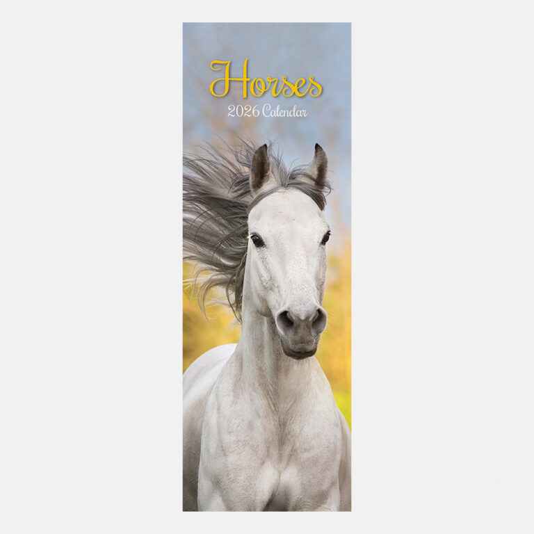 2026 Slimline Calendar Horses Wholesale Stationery