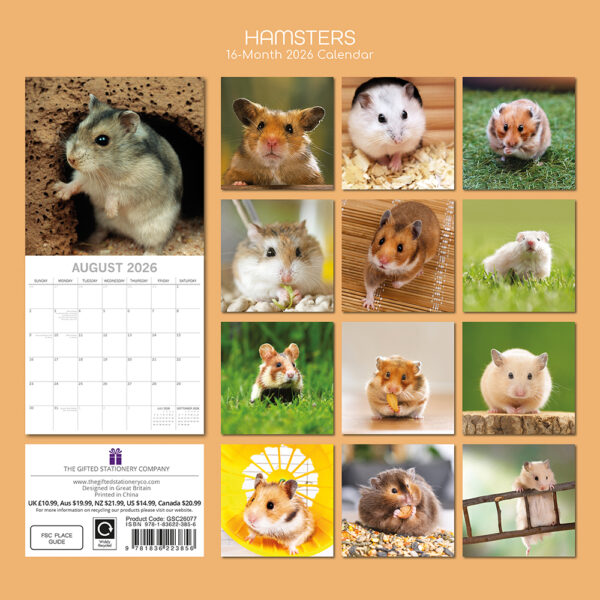 2026 Square Wall Calendar - Hamsters - Image 4
