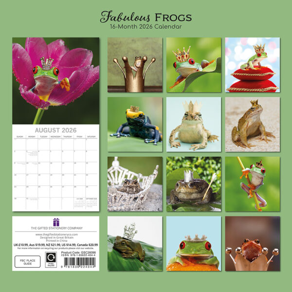 2026 Square Wall Calendar - Fabulous Frogs - Image 4
