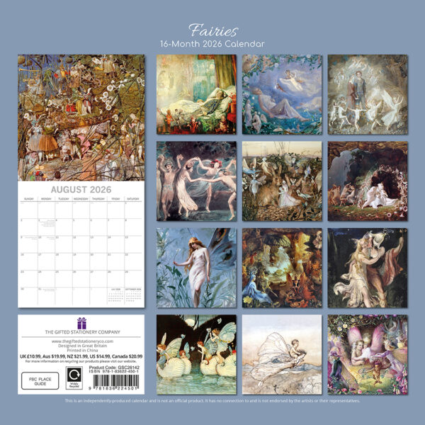 2026 Square Wall Calendar - Fairies - Image 4