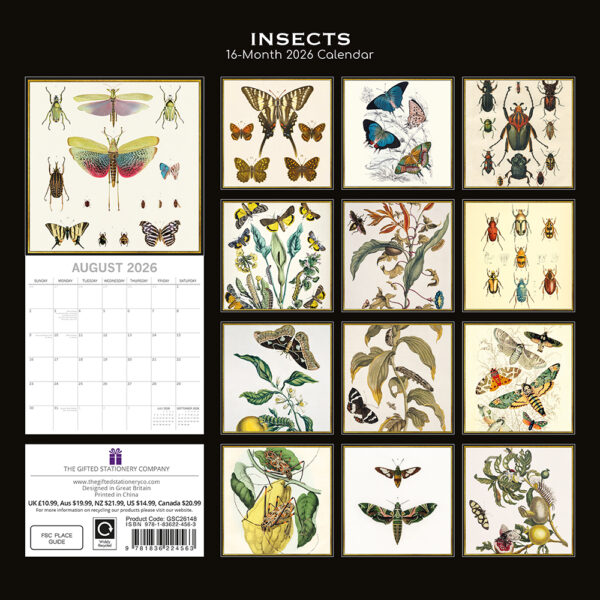 2026 Square Wall Calendar - Insects - Image 4