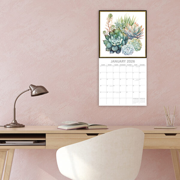 2026 Square Wall Calendar - Succulents - Image 2