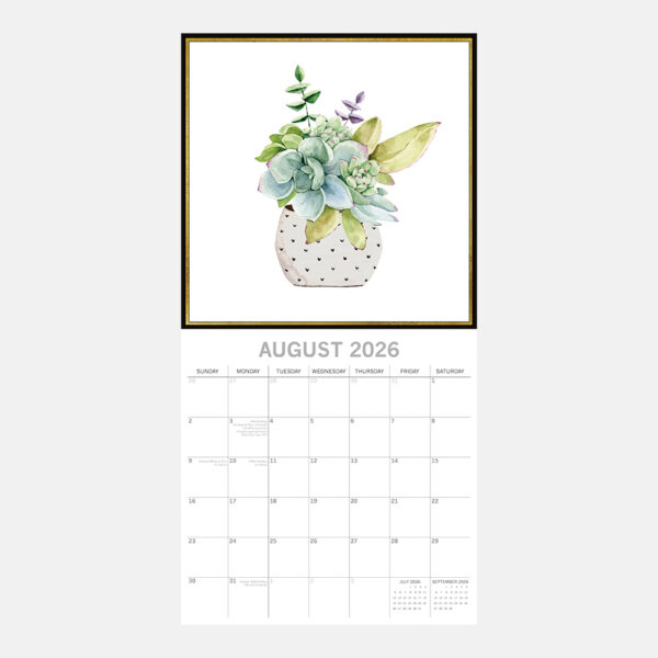 2026 Square Wall Calendar - Succulents - Image 3