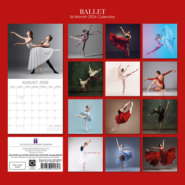 2026 Square Wall Calendar - Ballet - Image 4