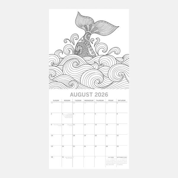 2026 Square Wall Calendar - Colouring - Image 3