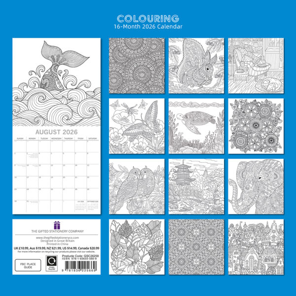2026 Square Wall Calendar - Colouring - Image 4