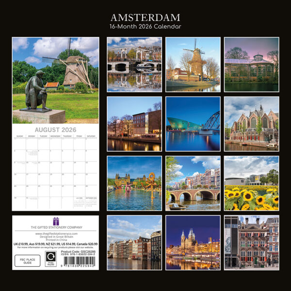 2026 Square Wall Calendar - Amsterdam - Image 4