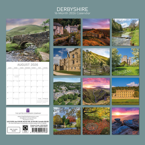 2026 Square Wall Calendar - Derbyshire - Image 4