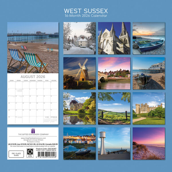 2026 Square Wall Calendar - West Sussex - Image 4
