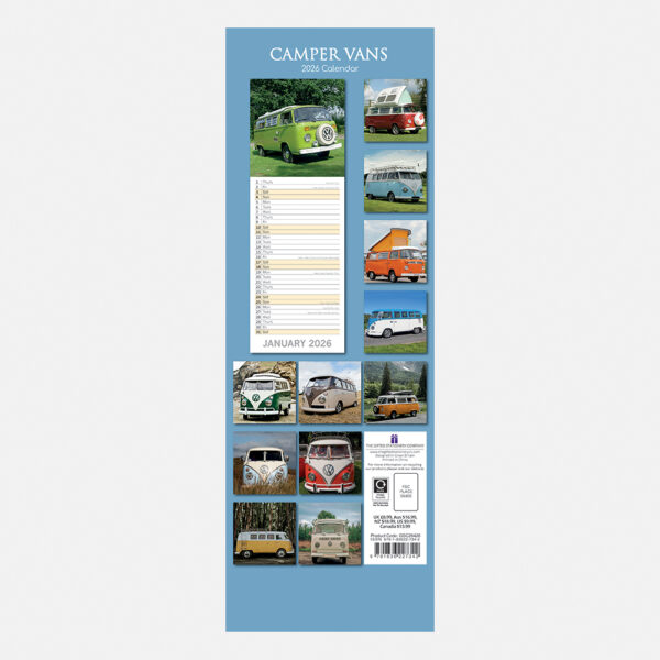 2026 Slimline Calendar - Camper Vans - Image 4