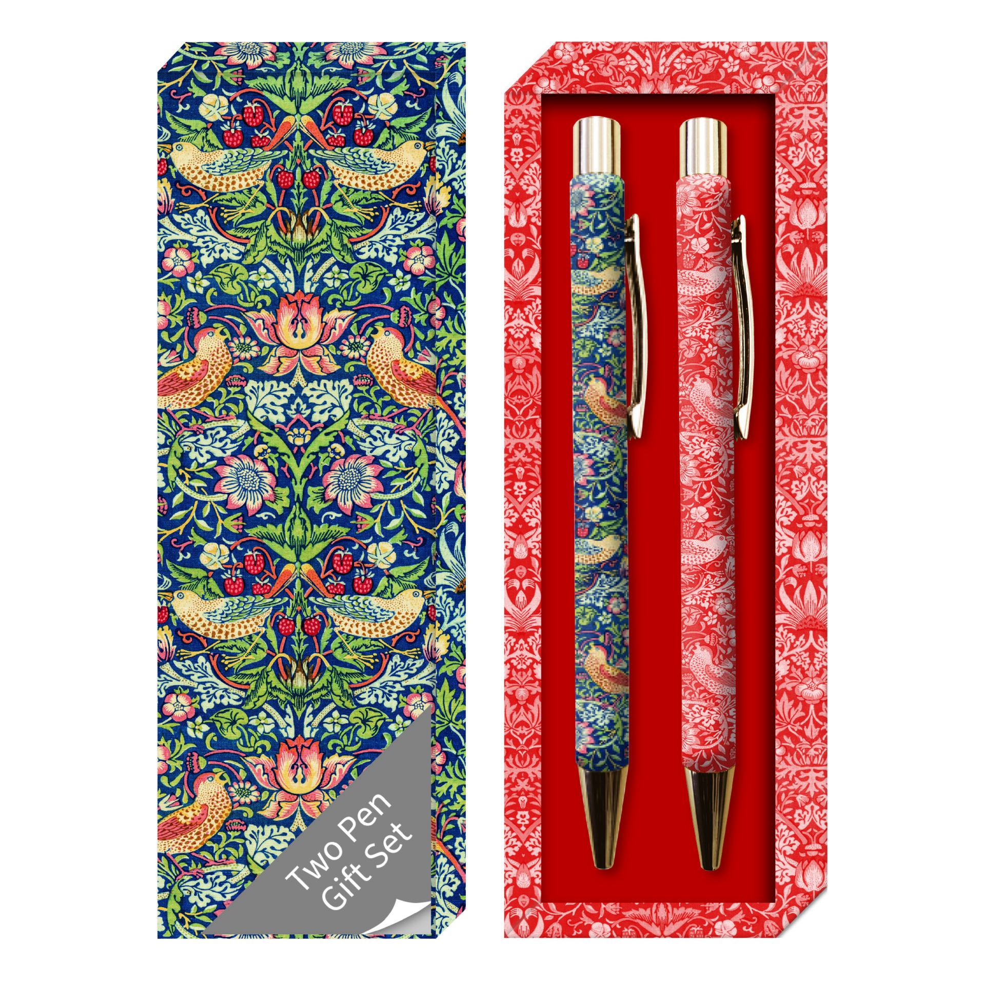 Gift Pen Set - William Morris - Strawberry Thief - Image 2