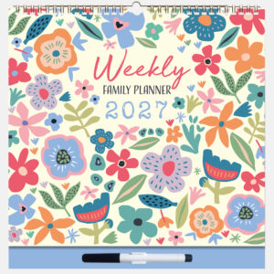 2027 Floral Weekly Family Planner