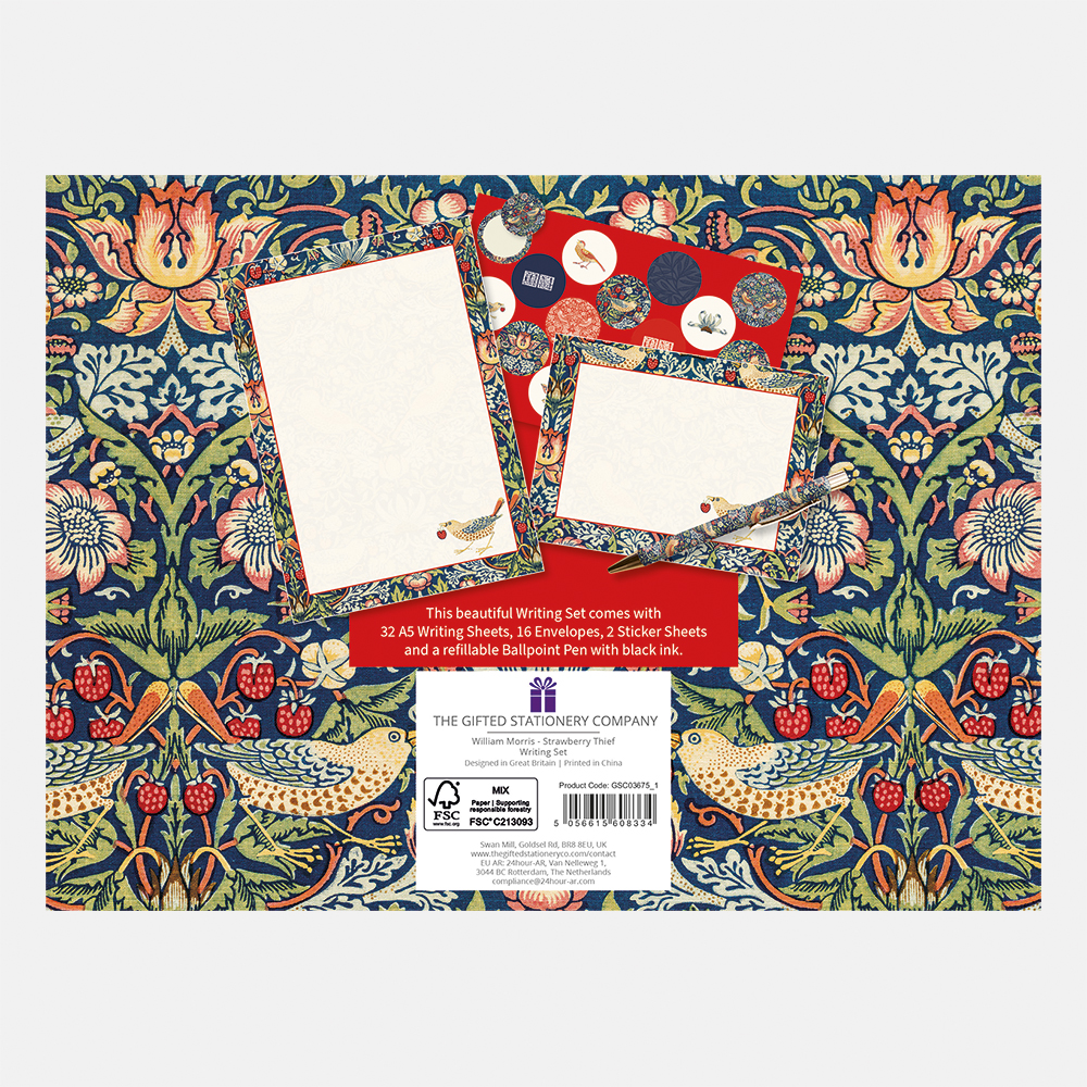 Writing Set - William Morris - Strawberry Thief - Image 3