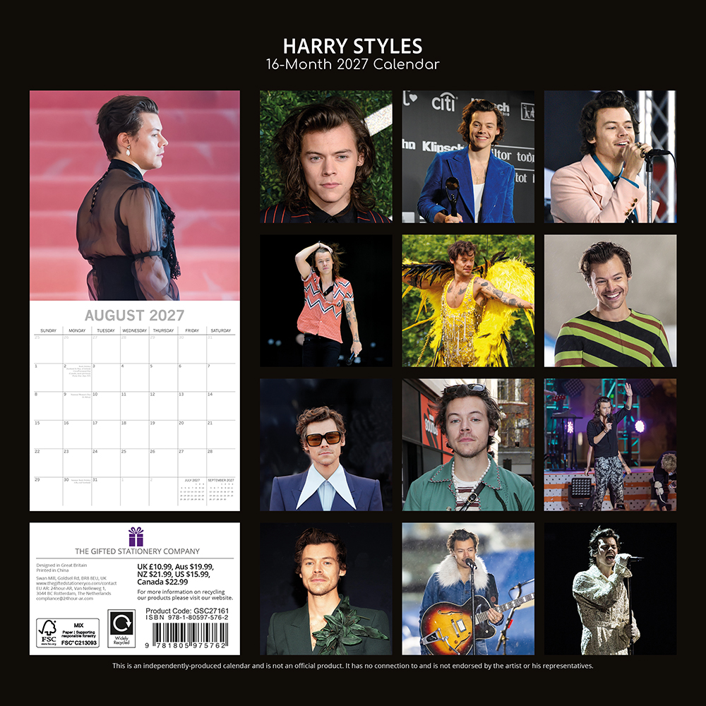 2027 Square Wall Calendar - Harry Styles - Image 2