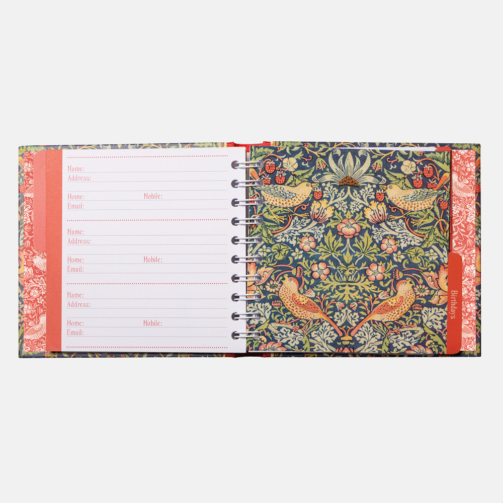 Address & Birthday Book - William Morris - Strawberry Thief - Image 2